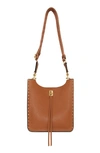 Rebecca Minkoff Darren Feed Medium Studded Leather Shoulder Bag In Caramello