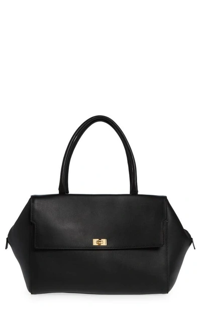 Anya Hindmarch Seaton Large Textured-leather Shoulder Bag In Black