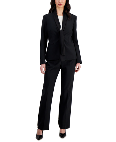 Le Suit Women's Scarf-collar Blazer & Side-zip Pants, Regular & Petite In Light Blossom