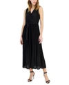 T Tahari Tiered Pleated Dress In Black