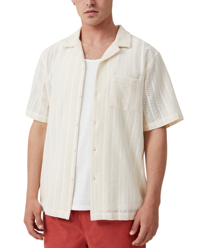 Cotton On Men's Palma Short Sleeve Shirt In Ecru Pattern