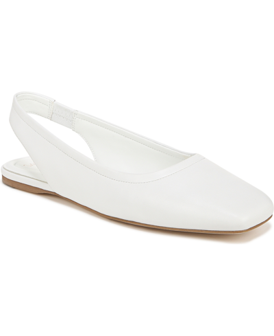 Franco Sarto Flexa Antona Flat Slingbacks In White Leather