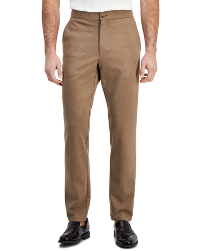 Alfani Men's Modern-fit Stretch Heathered Knit Suit Pants, Created For Macy's In Soft Mulch Heather