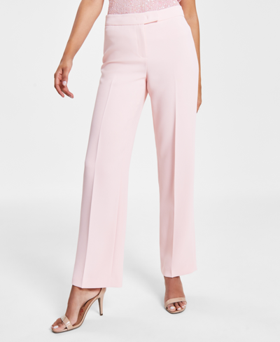 Anne Klein Women's Solid Mid-rise Bootleg Ankle Pants In Cherry Blossom
