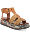 Circus Ny By Sam Edelman Katy Woven Platform Sandal In Redwood Brown,natural Raffia