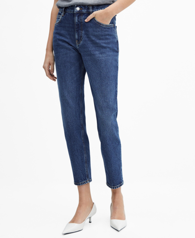 Mango Women's Mom Comfort High-rise Jeans In Dark Blue