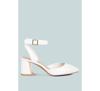 London Rag Hyatt Metallic Accent Block Heel Sandals In White