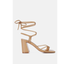London Rag Piri Toe Ring Tie Up Block Sandals In Nude