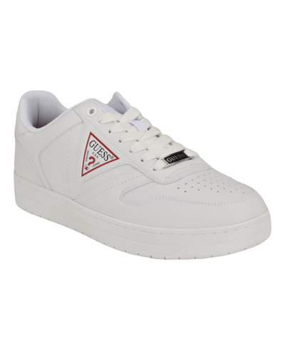 Guess Men's Uveni Low Top Lace Up Casual Sneakers In White