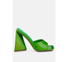 London Rag Lovebug Triangular Block Heel Sandals In Green