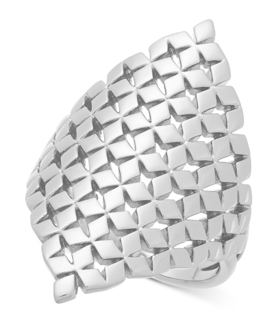Inc International Concepts Mesh Shield Statement Ring, Created For Macy's In Silver