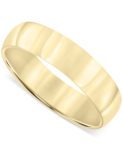 Macy's Men's Polished Wedding Band In 18k Gold-plated Sterling Silver (also In Sterling Silver) In K Gold Over Sterling Silver
