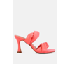 London Rag Glam Girl Twisted Strap Spool Heeled Sandals In Coral