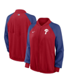 NIKE WOMEN'S NIKE RED PHILADELPHIA PHILLIES AUTHENTIC COLLECTION TEAM RAGLAN PERFORMANCE FULL-ZIP JACKET