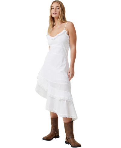 Cotton On Women's Milly Spliced Asymmetrical Midi Dress In White