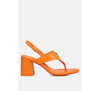 London Rag Monde Block Heel Thong Sandals In Orange