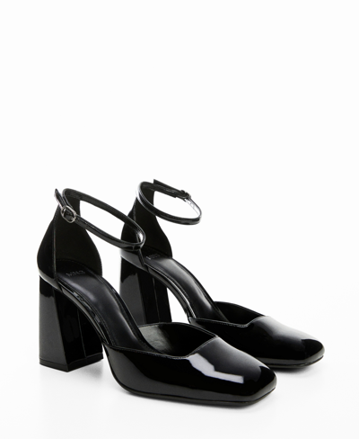 Mango Women's Patent Leather-effect Heeled Shoes In Black