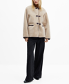Mango Women's Fur-effect Appliques Coat In Ecru