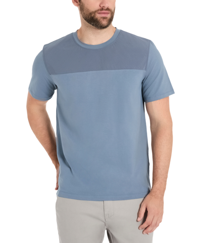 Kenneth Cole Men's Colorblocked Stretch Crewneck T-shirt In Faded Blue