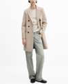 Mango Double-breasted Wool Coat Light/pastel Grey