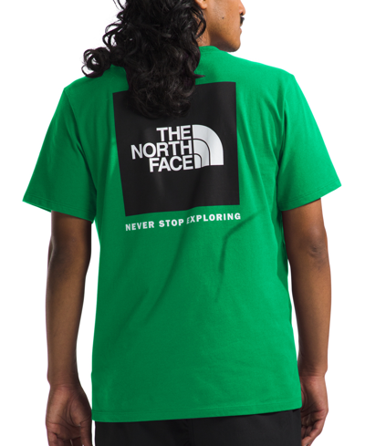 The North Face Men's Box Logo Crewneck Short-sleeve T-shirt In Optic Emerald