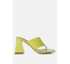 London Rag Muse Me Block Heel Slip On Thong Sandals In Green