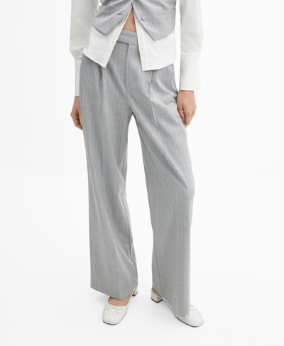 Mango Women's Pinstripe Suit Pants In Medium Heather Gray