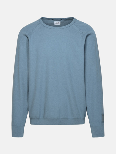 C.p. Company Petrol Blue Cotton Blend Sweater In Light Blue
