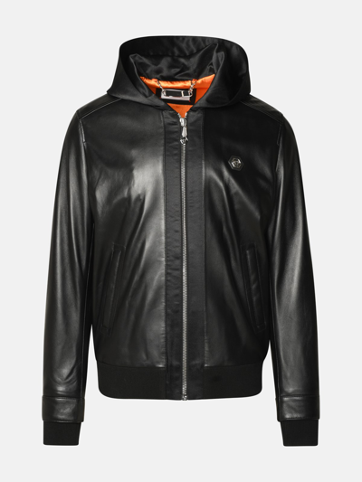 Philipp Plein Black Leather Jacket