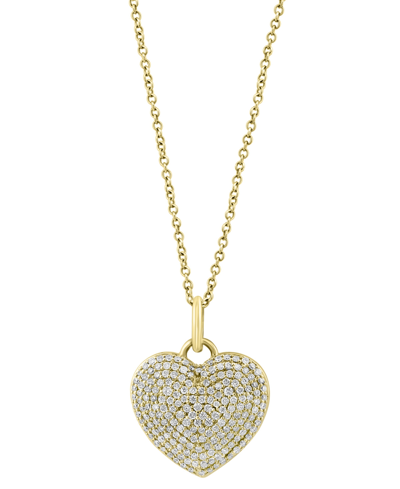 Effy Collection Effy Diamond Pave Heart 18" Pendant Necklace (5/8 Ct. T.w.) In 14k Gold
