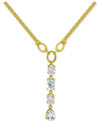 MACY'S CUBIC ZIRCONIA MULTI-CUT LINEAR LARIAT NECKLACE, 16" + 2" EXTENDER