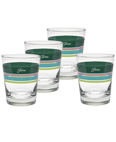 Fiesta Tropical Edgeline 15-ounce Dof Double Old Fashioned Glass, Set Of 4 In Multi