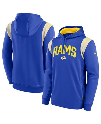Nike Men's  Therma Athletic Stack (nfl Los Angeles Rams) Pullover Hoodie In Blue