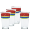 FIESTA BRIGHT EDGELINE 16-OUNCE TAPERED COOLER GLASS, SET OF 4