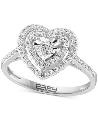 Effy Collection Effy Diamond Halo Heart Ring (1/3 Ct. T.w.) In 14k White Gold