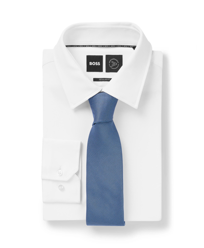Hugo Boss Boss By  Men's All-over Micro Pattern Tie In Medium Blue
