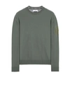 Stone Island Tricot Vert Coton In Vert