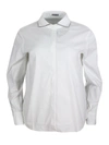 Brunello Cucinelli Stretch Cotton Poplin Shirt White In White