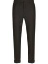 Dolce & Gabbana Pressed-crease Tailored Trousers In Grey