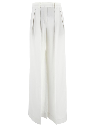 Brunello Cucinelli Wide Leg Trousers In White