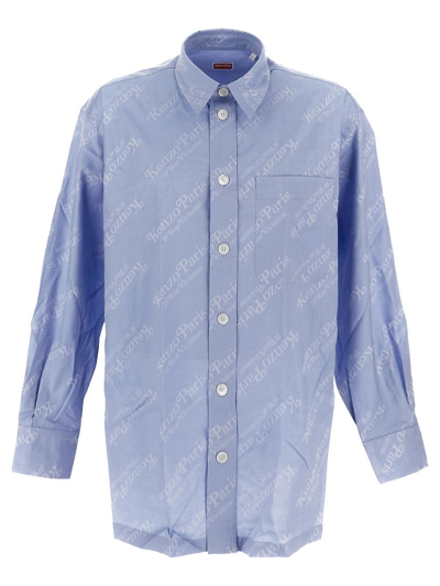 Kenzo Cotton Shirt In Blue