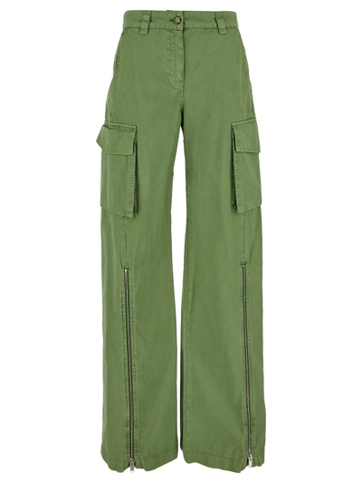 Stella Mccartney Cargo Utility Pants Multiple Pockets In Green
