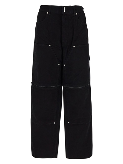Givenchy Zip-off Utility Trousers With Rivet Accents In Black