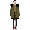 MR & MRS ITALY MR AND MRS ITALY GREEN AND BLACK FUR-LINED LONG PARKA,PK018 R C2