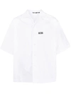 Gcds Logo-print Bowling Shirt In White
