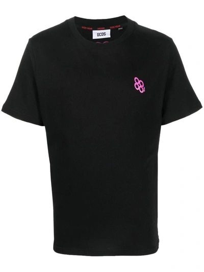 Gcds Cotton T-shirt With Graphic Print In Pink & Purple