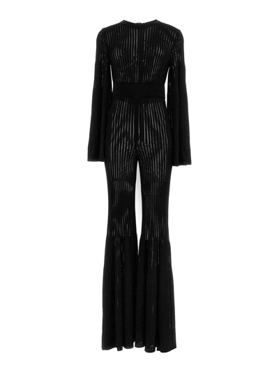 Antonino Valenti Desiree Ribbed Flared-design Jumpsuit In Negro