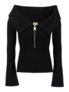 Khaite Sevyn Off-the-shoulder Knitted Top In Negro