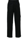 Stone Island Compass Badge Straight-leg Trousers In Black