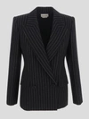 Alexander Mcqueen Blazer - Negro In Blackivory